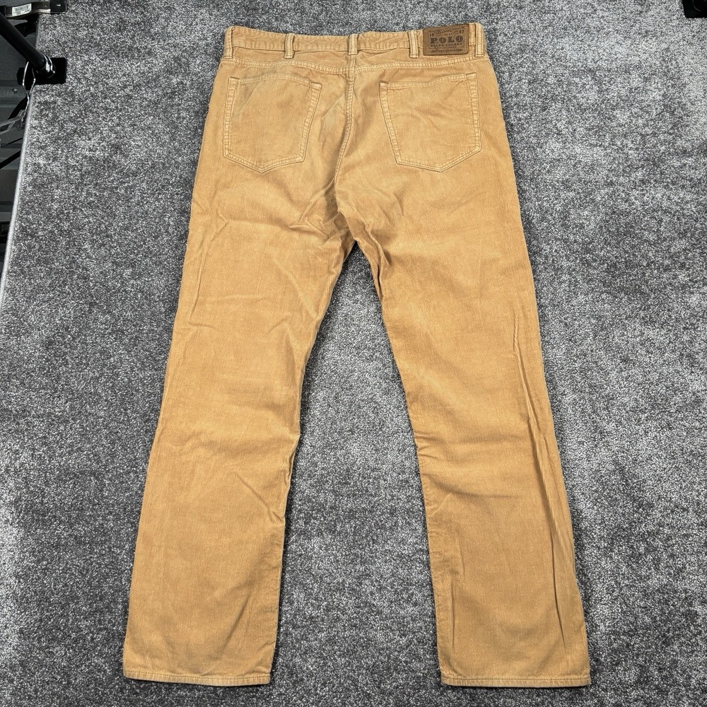 Vintage Polo Ralph Lauren 650 Straight Corduroy Pants Mens 36x32 Brown Tan